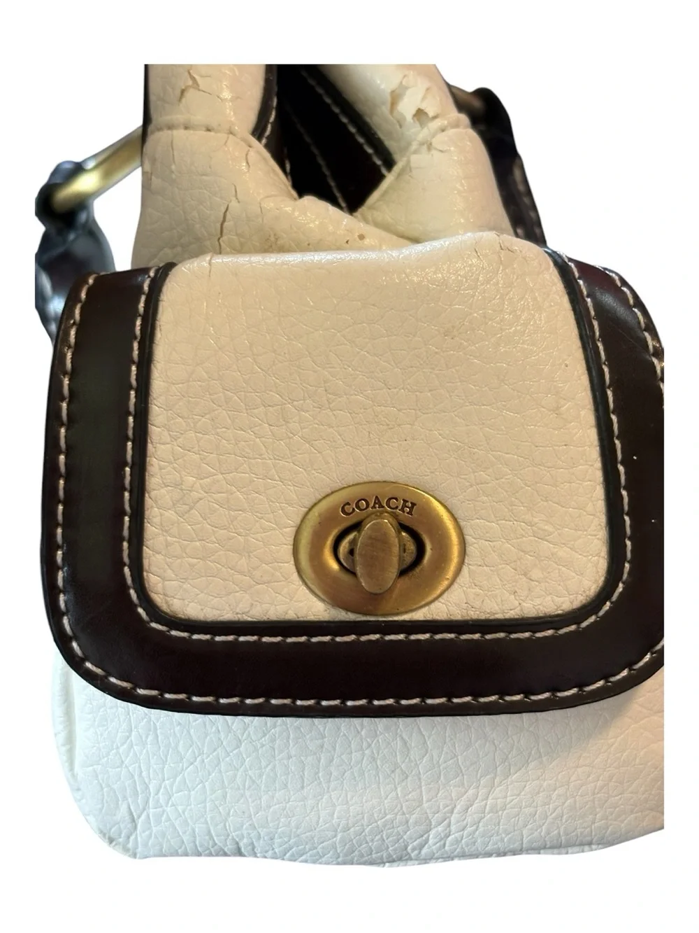 Vintage Inspired Y2K Coach Hampton 9268 Two-Tone Satchel